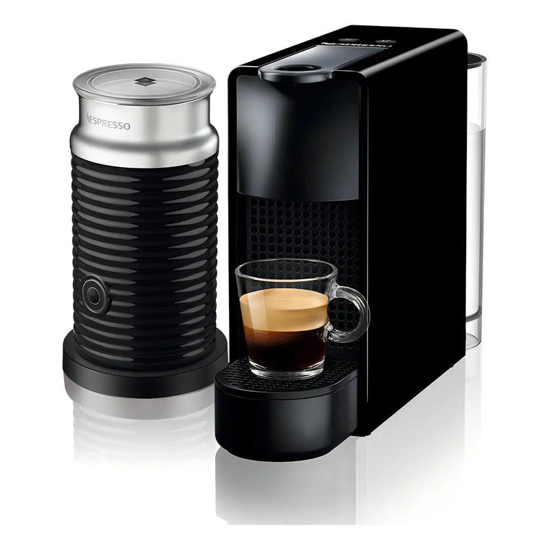 Cafetera Nespresso Essenza Mini con Espumador de Leche Negro